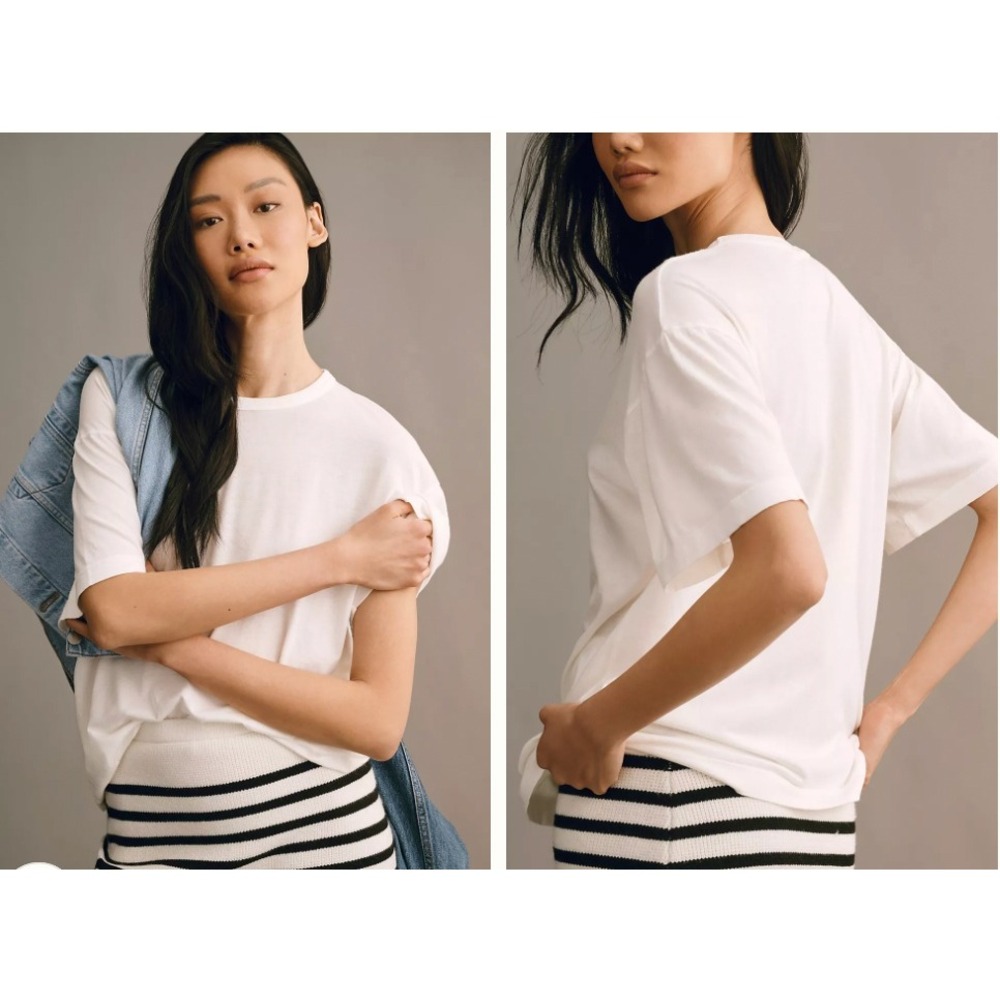 Citizens of Humanity Elisabetta White Crew Neck Tee Shirt Size Small Lightweight